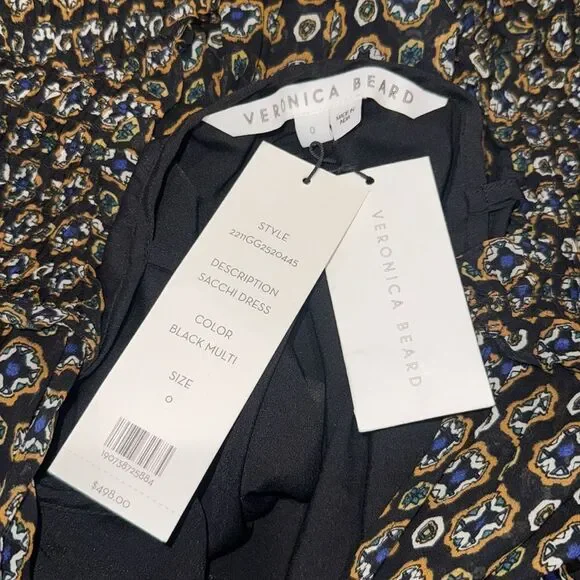NWT VERONICA BEARD Sacchi printed chiffon mini dress Size 0